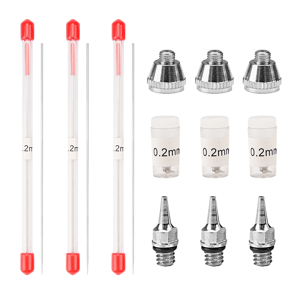 Hvlp Spray Gun Gravity Feed - 1/3pcs set 0.2/0.3/0.5mm Airbrush Nozzle Needle