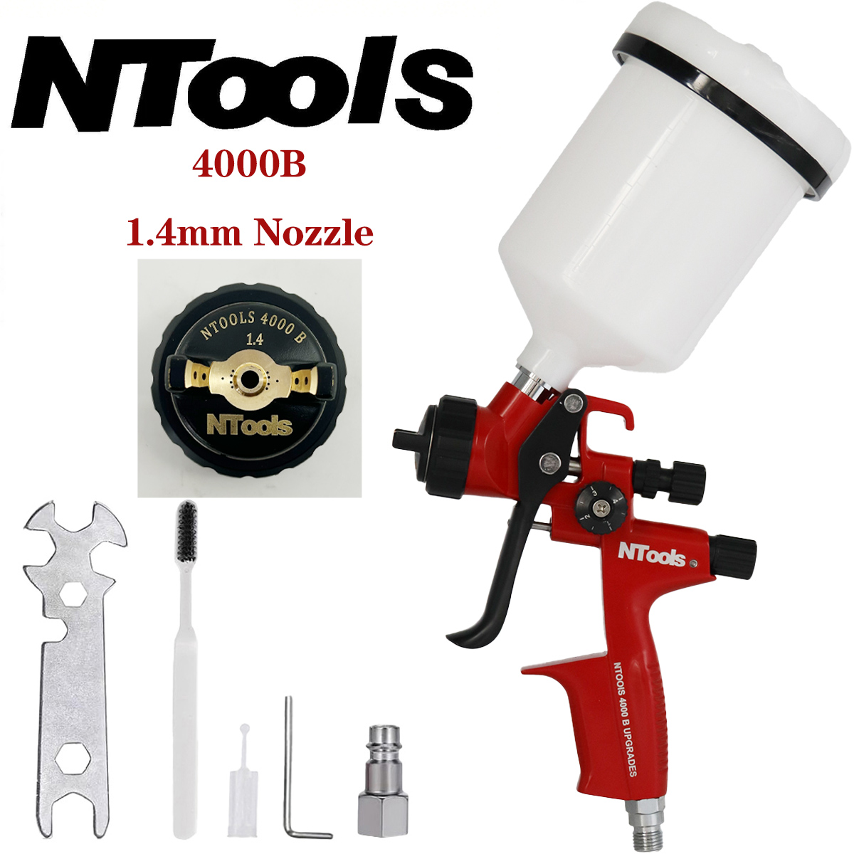 NTOOLS 4000B 1.3 caliber and 1 - Hvlp Spray Gun Gravity Feed recension och pris