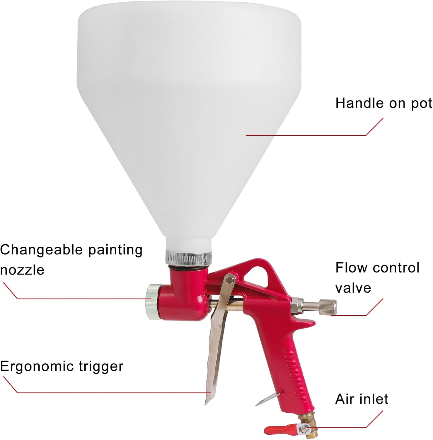 BLUASPAY 1.5L Air Hopper Spray - Texture Spray Hopper Gun recension och pris