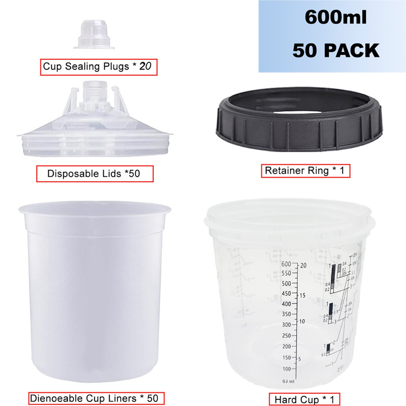 50Pcs/Set Spray Gun Paint Mixi - Hvlp Spray Gun Gravity Feed recension och pris