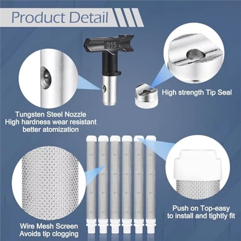 ABMH-Airless Sprayer Nozzle Sp - Paint Sprayer Nozzle Kit recension och pris