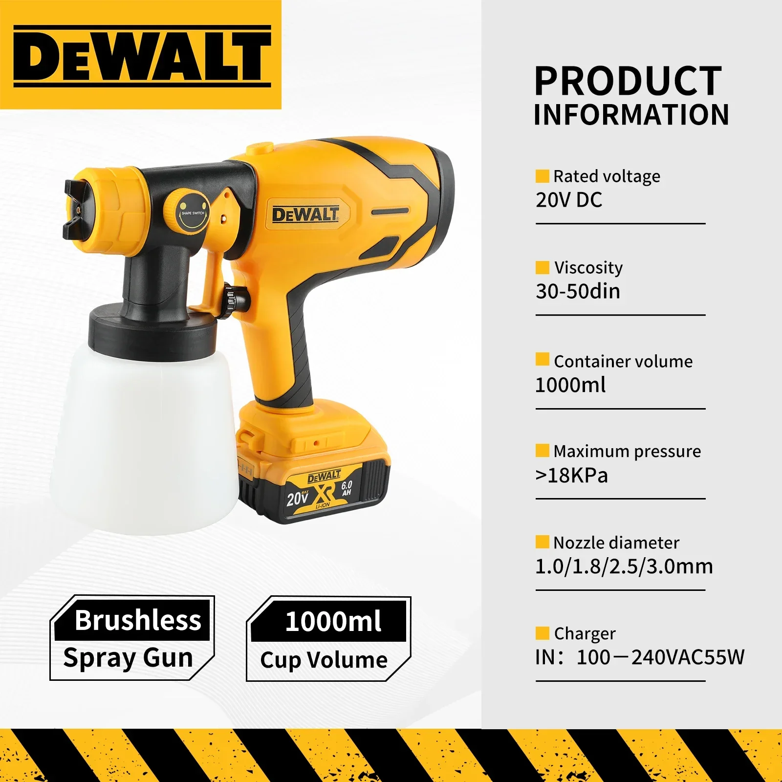 For DEWALT D227 Brushless Cord - Cordless Paint Sprayer 20V recension och pris