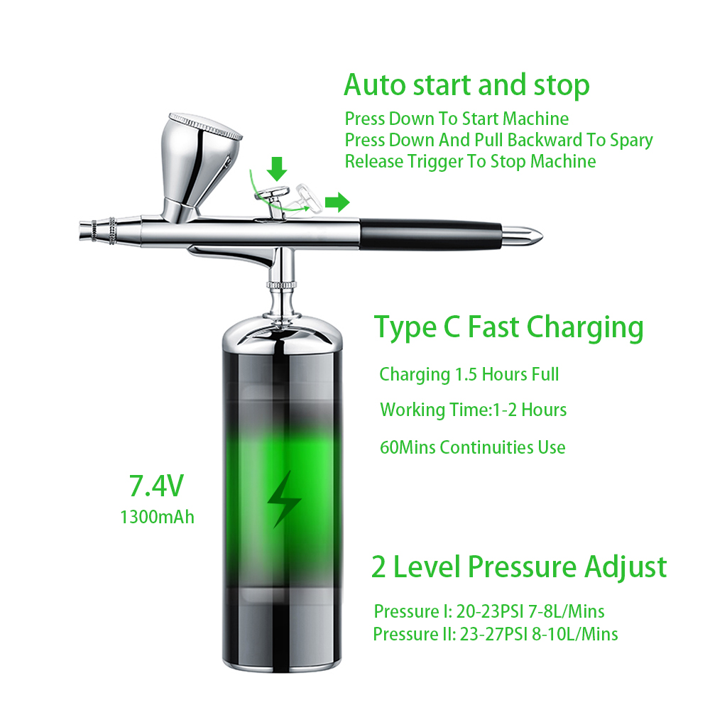 Cordless Portable Airbrush Com - Spray Gun Air Compressor Kit recension och pris