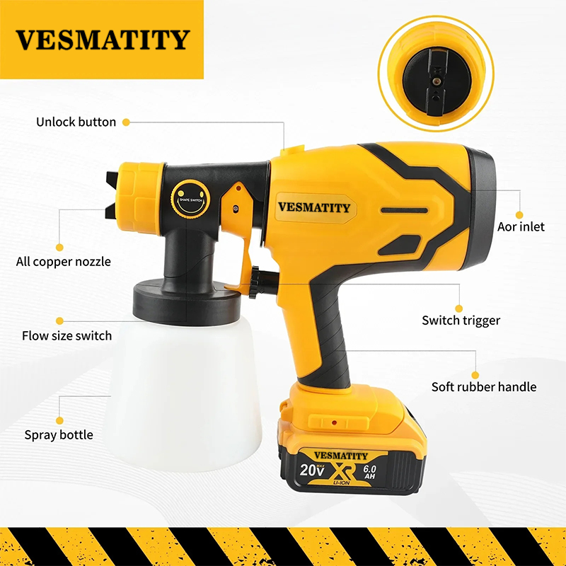 Electric Cordless Spray Gun HV - Cordless Paint Sprayer 20V recension och pris