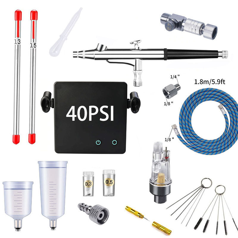T001A Airbrush Paint Spray Gun - Spray Gun Air Compressor Kit recension och pris
