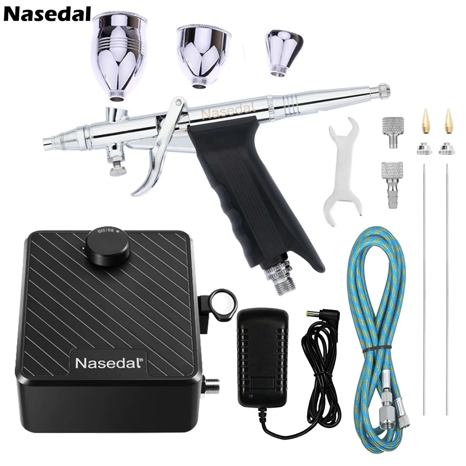 Nasedal Airbrush Air Compresso - Spray Gun Air Compressor Kit recension och pris