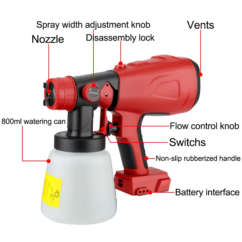800ML Cordless Electric Spray  - Cordless Paint Sprayer 20V recension och pris